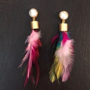 Never worn kate Pollmann feather earrings.